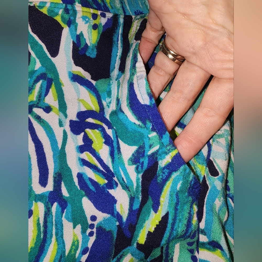 Lilly Pulitzer's Islamorada Beach Palazzo Pants size‎ small, blue, green & white - Picture 5 of 12